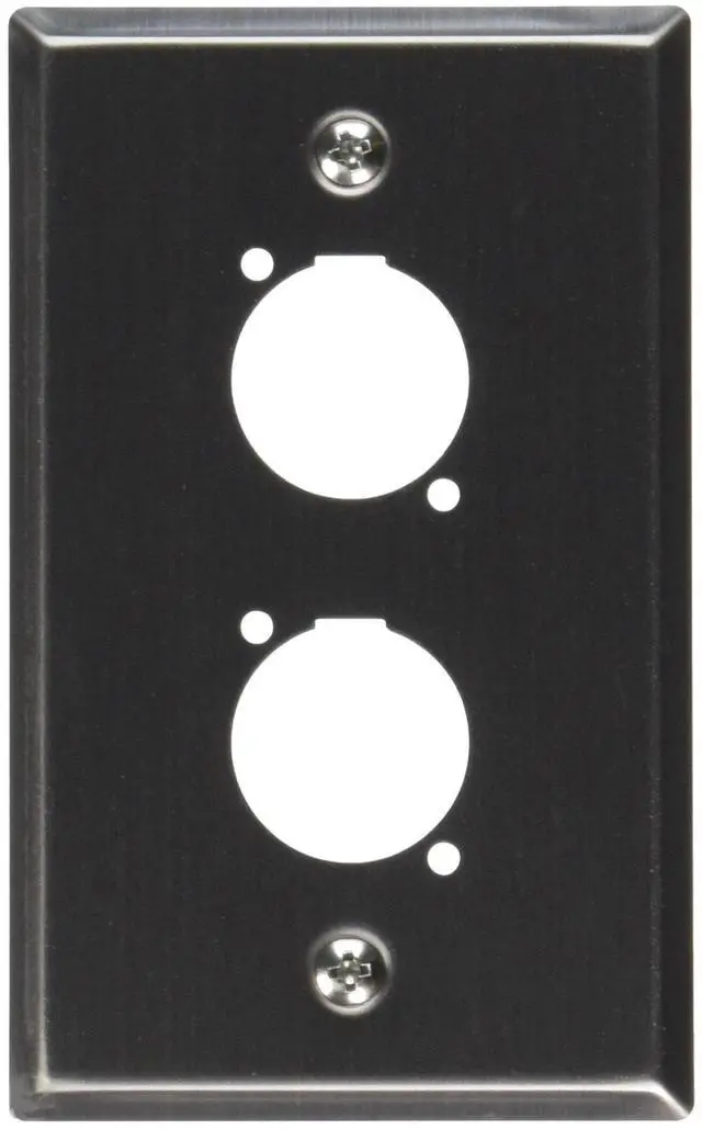 Main image of SA-PLATE43 Stainless Steel Wall Plate Dual "D" Size Connectors for Cable Installation