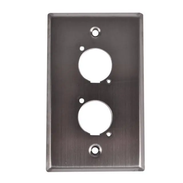 Alt view image 3 of 4 - SA-PLATE43 Stainless Steel Wall Plate Dual "D" Size Connectors for Cable Installation
