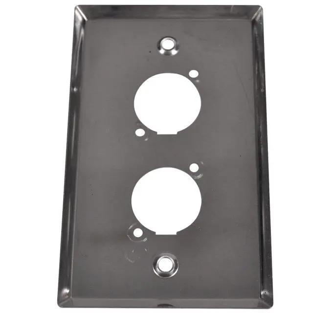 Alt view image 2 of 4 - SA-PLATE43 Stainless Steel Wall Plate Dual "D" Size Connectors for Cable Installation