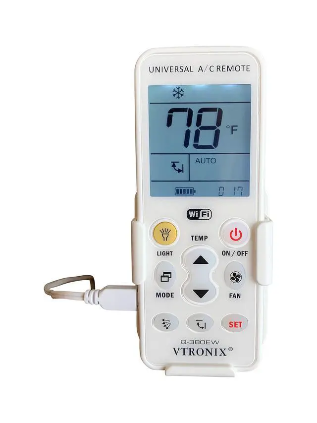 Alt view image 2 of 7 - Q-380EW Universal Mini Split WiFi Compatible Remote with F or C Degrees Display, Full Weekly Programming of Mini Split Units and Remote Monitoring Through The Phone App
