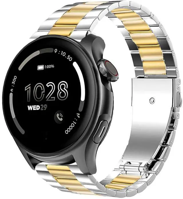 Main image of Compatible with Cubitt Viva Pro Smart Watch Band, Quick Release Stainless Steel Metal Replacement Strap Bracelet Compatible for Cubitt Viva Pro, Viva, Aura Pro 2, 1 / Aura 2, 1 / Terra Smart Watch