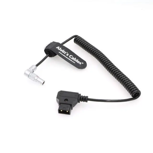 Alt view image 3 of 6 - Rotatable Right Angle 2 pin to D tap Coiled Power Cable for VAXIS 1000S Transmitter 9 O'clock Direction 2 Pin