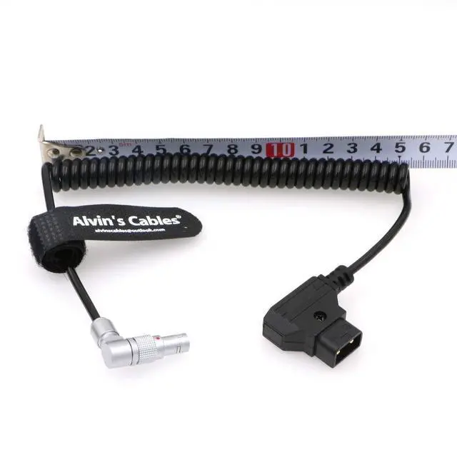 Alt view image 5 of 6 - Rotatable Right Angle 2 pin to D tap Coiled Power Cable for VAXIS 1000S Transmitter 9 O'clock Direction 2 Pin