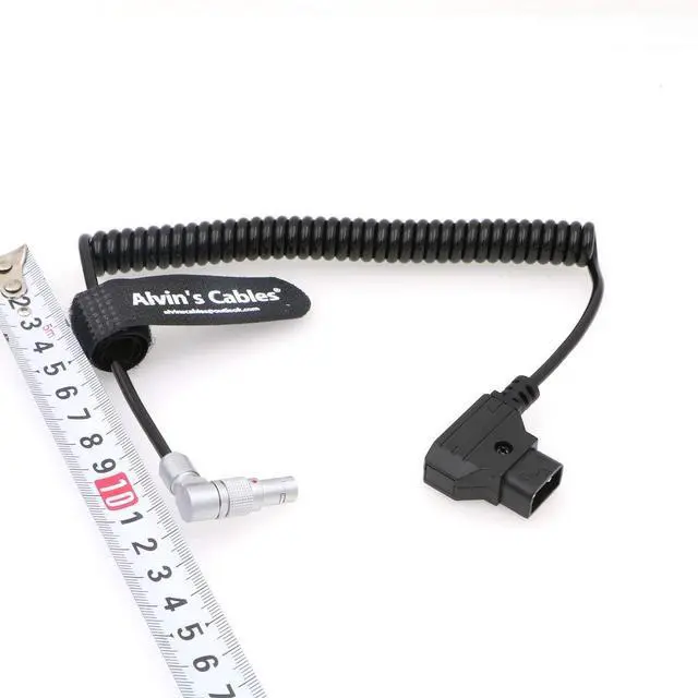 Alt view image 6 of 6 - Rotatable Right Angle 2 pin to D tap Coiled Power Cable for VAXIS 1000S Transmitter 9 O'clock Direction 2 Pin