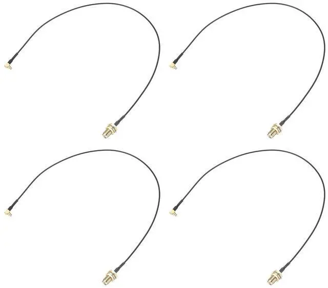 Main image of 4Pcs MMCX Male Right Angle to SMA Female Bulkhead,Pigtail Antenna Coaxial RF1.37 Low Loss Cable,RF Coaxial Connector,8inch