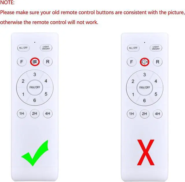 Alt view image 3 of 7 - New Fan Remote Control Replacement for Fanbulous F-HL52BK-1D03 F-LY46BK-1X01 F-SN56XX-1X0X, SHIHOT, LEDIARY 16" 23" Ceiling Fan