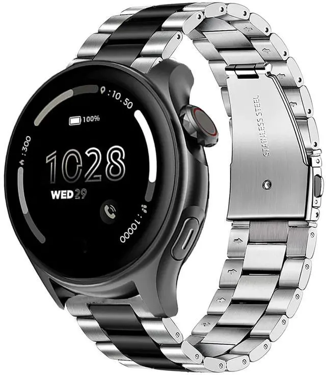 Main image of Compatible with Cubitt Viva Pro Smart Watch Band, Quick Release Stainless Steel Metal Replacement Strap Bracelet Compatible for Cubitt Viva Pro, Viva, Aura Pro 2, 1 / Aura 2, 1 / Terra Smart Watch