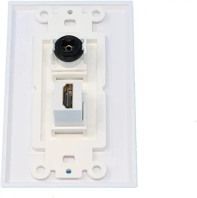 Alt view image 2 of 2 - 1 Toslink Digital Audio Port and 1 HDMI Port Wall Plate Decorative White