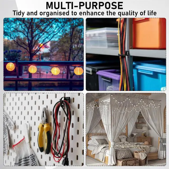 Alt view image 6 of 6 - 25 Sets Magnetic Zip Tie Mounts with Nylon Cable Ties, Mini Magnet Base Wire Holder Clips, Reusable Multipurpose Cord Management Organizer for Home Office Marine Desk