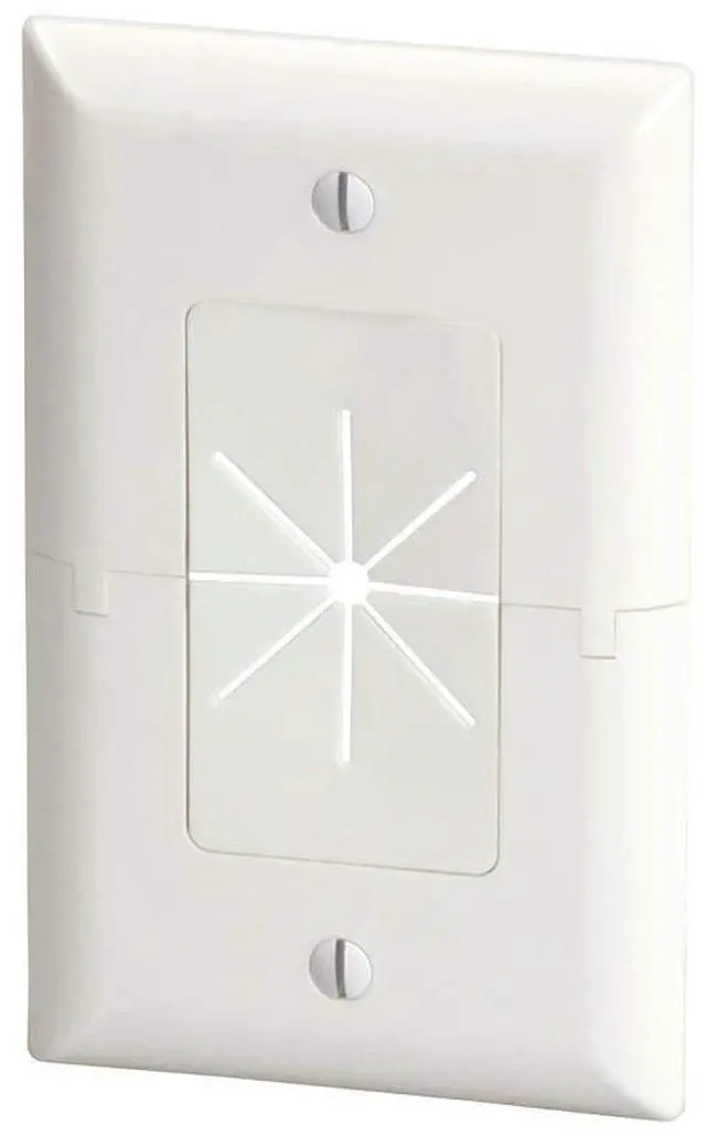 Main image of Split Plate - with Flexible Opening, Low Profile Design, Easily Holds Up to 6 Cables, White