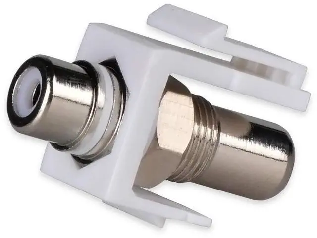 Alt view image 3 of 5 - 3-Port RCA Wall Plate, Gold Plated Keystone Jacks, Indoor Use, 1-Pack