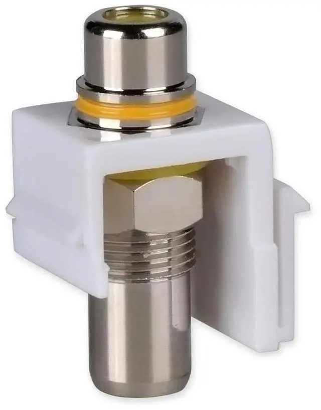 Alt view image 4 of 5 - 3-Port RCA Wall Plate, Gold Plated Keystone Jacks, Indoor Use, 1-Pack