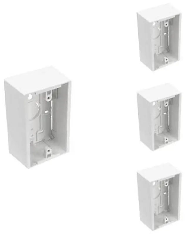 Main image of 42777-1WA Surface Mount Backbox, Single Gang, White, Box Depth Is 1.89 Inches (Pack of 4)