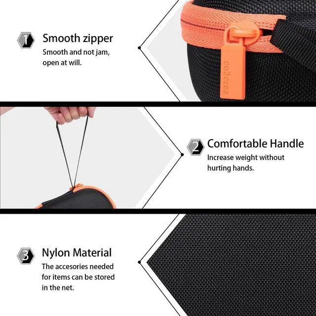 Alt view image 5 of 6 - Hard Case for Skullcandy Kilo/Skullcandy Ounce Speaker | Travel Protective Storage Bag with Hand Strap, Shockproof EVA Shell and Soft Lining