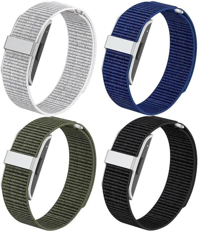 Main image of 4 Pack Nylon Bands for Hume Band Replacement Strap 1.0, Soft Breathable Fitness Tracker Hume Health Bands Loop Sport Replacement Wristband for Hume Health Band 1.0 for Men Women Workouts Sleep Daily