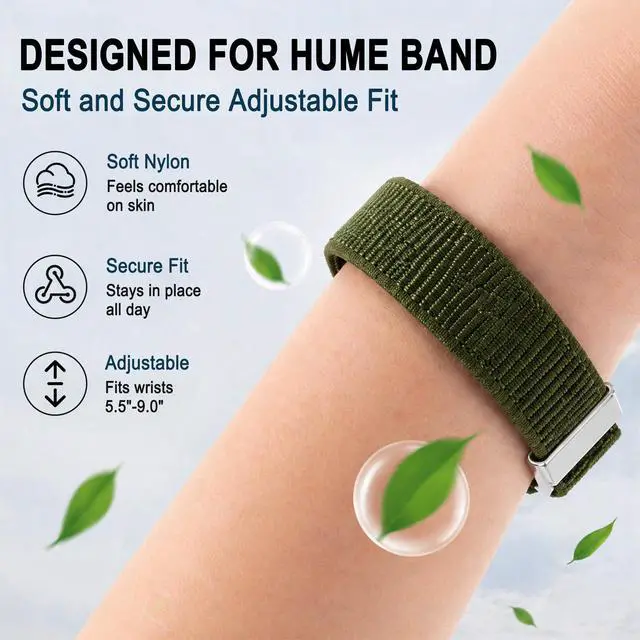 Alt view image 3 of 6 - 4 Pack Nylon Bands for Hume Band Replacement Strap 1.0, Soft Breathable Fitness Tracker Hume Health Bands Loop Sport Replacement Wristband for Hume Health Band 1.0 for Men Women Workouts Sleep Daily