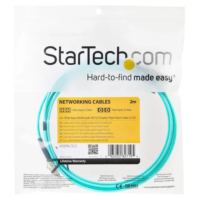 Alt view image 4 of 4 - 2m (6ft) LC/UPC to LC/UPC OM3 Multimode Fiber Optic Cable, Full Duplex 50/125, 100G, LSZH Fiber Jumper Cord