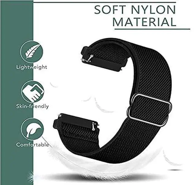 Alt view image 4 of 5 - 8 Pack Nylon Replacement Band Compatible with Fitbit Versa 2 / Versa Bands for Women Men, Adjustable Stretchy Solo Loop Fabric Strap