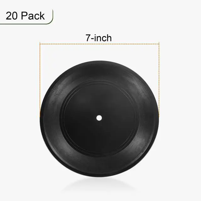 Alt view image 2 of 6 - Blank Vinyl Records, 7 Inch 20 Pack CD Fake Vinyl Records for Wall Aesthetic Decor, Decorative Records for Roll Music Room Rock Party DIY Decoration, Black