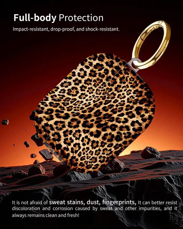 Alt view image 2 of 6 - Compatible with AirPod Pro 3 Case 2025,Shockproof Hard Protective Case,Wireless Charging Compatible, Trendy Elegant Design Cover for Women Men(Leopard Texture Background)