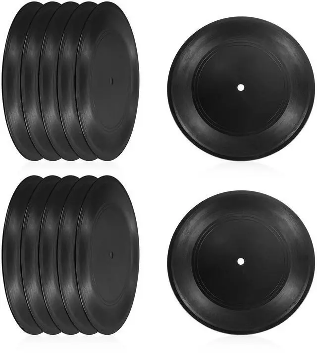 Main image of Blank Vinyl Records, 7 Inch 20 Pack CD Fake Vinyl Records for Wall Aesthetic Decor, Decorative Records for Roll Music Room Rock Party DIY Decoration, Black