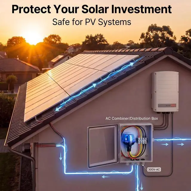 Alt view image 6 of 6 - Solar Surge Protective Device Pv Surge Protector 300v Ac Protect Photovoltaic Panels, Inverters, Monitoring Equipment Wires Transformers Circuits Summer Thunderstorms Outdoor