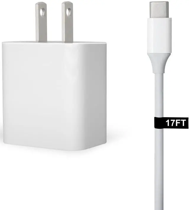 Main image of 30W USB-C Fast Charger and Cable Compatible with Samsung Products, Samsung Phones, Tablets and Other USB-C Devices White (17-Foot, 1-Pack)