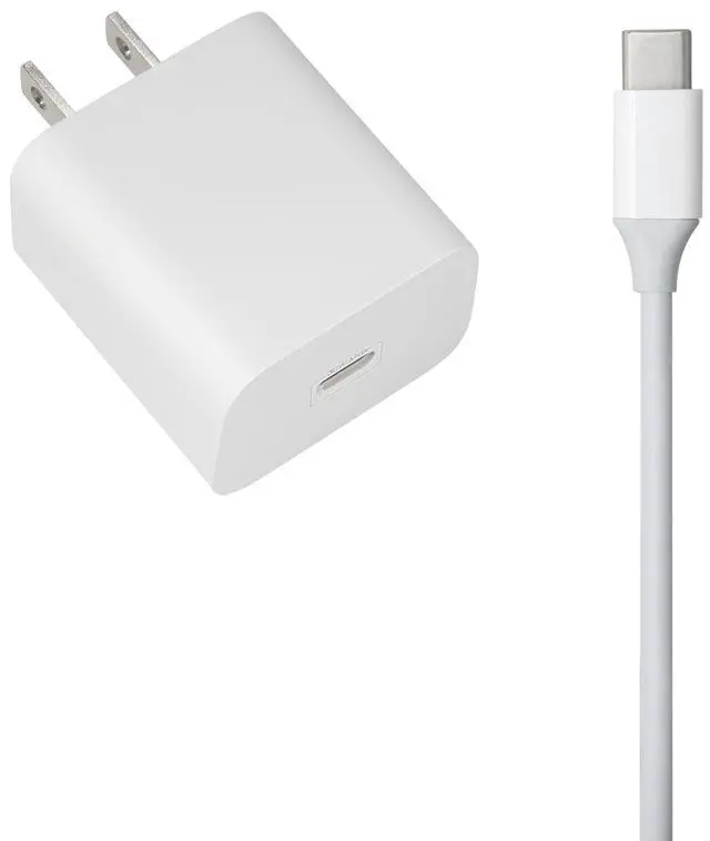 Alt view image 6 of 6 - 30W USB-C Fast Charger and Cable Compatible with Samsung Products, Samsung Phones, Tablets and Other USB-C Devices White (17-Foot, 1-Pack)