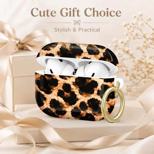 Alt view image 7 of 7 - Compatible with AirPod Pro 2nd/1st Generation Case Cover with Key Chain,Full Protective Shockproof Wireless Headphone Case for Airpod Pro 2023/2022/2019(Leopard Art)