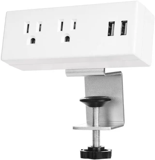 Main image of Desk Clamp Power Strip with USB Ports Desktop Mounted Power Outlets Table Edge Power Charging Station 6.56 FT Extension Power Cord for Home Office Conference UL/ETL Certificated