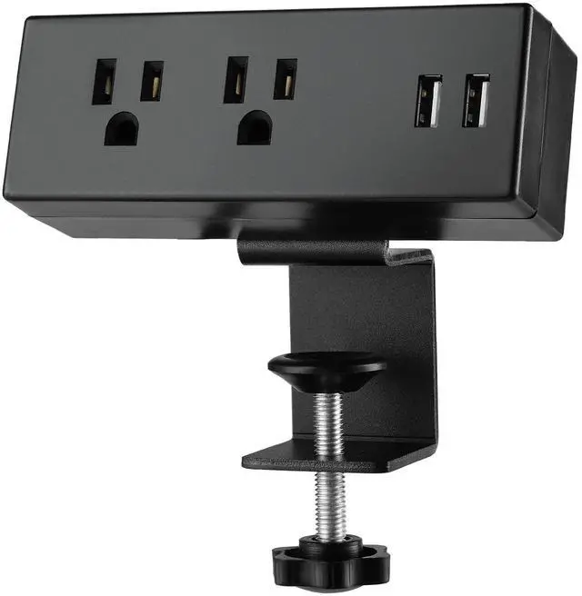 Main image of Desk Clamp Power Strip with USB Ports Desktop Mounted Power Outlets Table Edge Power Charging Station 6.56 FT Extension Power Cord for Home Office Conference UL/ETL Certificated