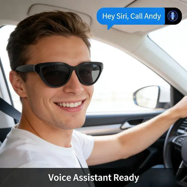 Alt view image 7 of 7 - Smart Bluetooth Glasses Blue Light Blocking Audio Glasses with Built-in Speakers and Mic for Men Women