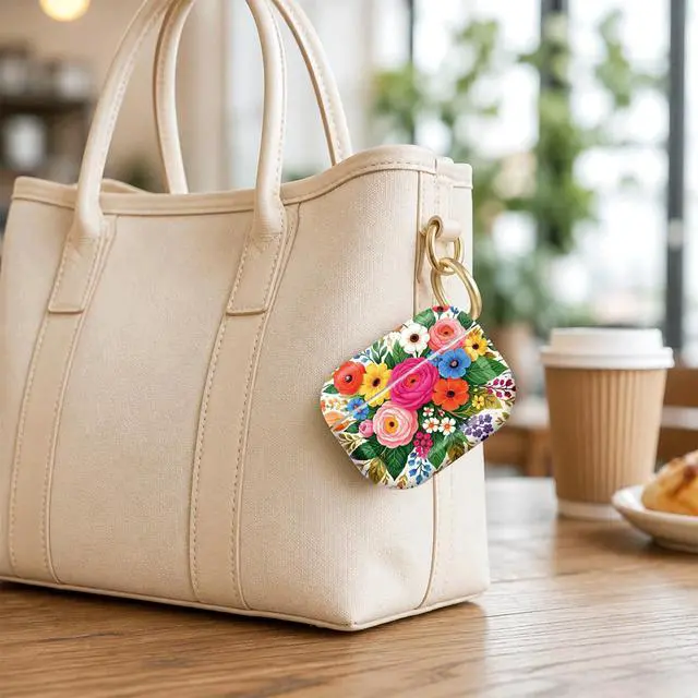 Alt view image 6 of 7 - Compatible with AirPod Pro 2nd/1st Generation Case Cover with Key Chain,Full Protective Shockproof Wireless Headphone Case for Airpod Pro 2023/2022/2019(Colorful Floral with Vibrant Blooms)