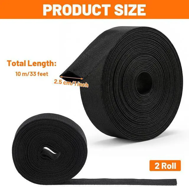 Alt view image 2 of 7 - Heavy-Duty Hydraulic Hose Protector and Welding Sleeves, 2-Pack Nylon Cable Wrap, 33 ft Length, Black Protective Sheath for Torch, Cords, and Tubing