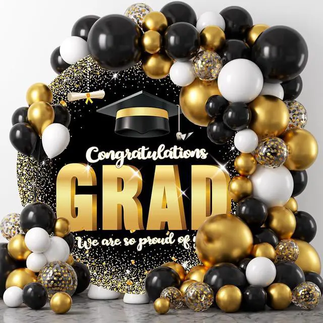 Alt view image 3 of 4 - 6.5FT Graduation Round Arch Backdrop Cover for Circle Arch Stand Wrinkle Resistant Circle Arch Backdrop Cover for Class of 2026 School Grad Party Decorations