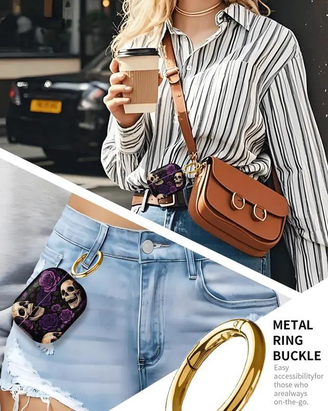 Alt view image 4 of 6 - Compatible with AirPod Pro 3 Case 2025,Shockproof Hard Protective Case,Wireless Charging Compatible, Trendy Elegant Design Cover for Women Men(Skull Roses Purple Black)