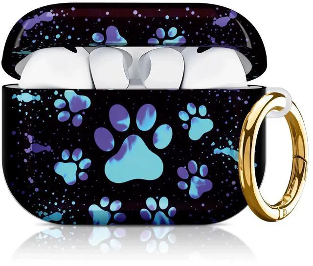 Main image of Compatible with AirPod Pro 3 Case 2025,Shockproof Hard Protective Case,Wireless Charging Compatible, Trendy Elegant Design Cover for Women Men(Glowing Paw Prints)