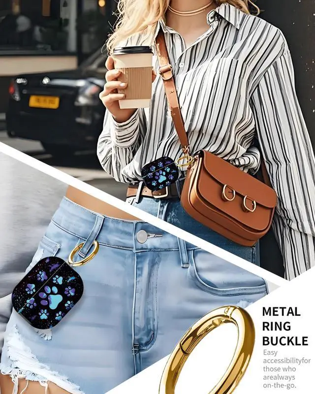 Alt view image 4 of 6 - Compatible with AirPod Pro 3 Case 2025,Shockproof Hard Protective Case,Wireless Charging Compatible, Trendy Elegant Design Cover for Women Men(Glowing Paw Prints)