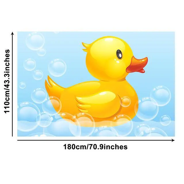 Alt view image 6 of 7 - Yellow 6x3.6ft Swimming Duck Banner, Birthday & Baby Shower Decoration, Polyester Fabric, Includes 20ft String