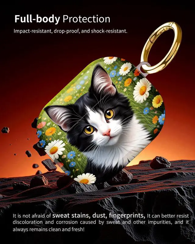 Alt view image 2 of 6 - Compatible with AirPod Pro 3 Case 2025,Shockproof Hard Protective Case,Wireless Charging Compatible, Trendy Elegant Design Cover for Women Men(Floral Cat Portrait)