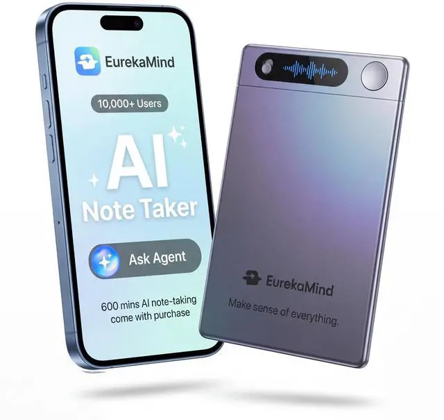 Main image of AI Voice Recorder with Transcription, AI Summary, Speaker ID, Noise Reduction, 64GB Memory, 138 Languages, App Control, for Meetings, Calls, Lectures, Interviews, Lite