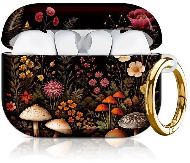Main image of Compatible with AirPod Pro 3 Case 2025,Shockproof Hard Protective Case,Wireless Charging Compatible, Trendy Elegant Design Cover for Women Men(Floral Mushroom Garden)