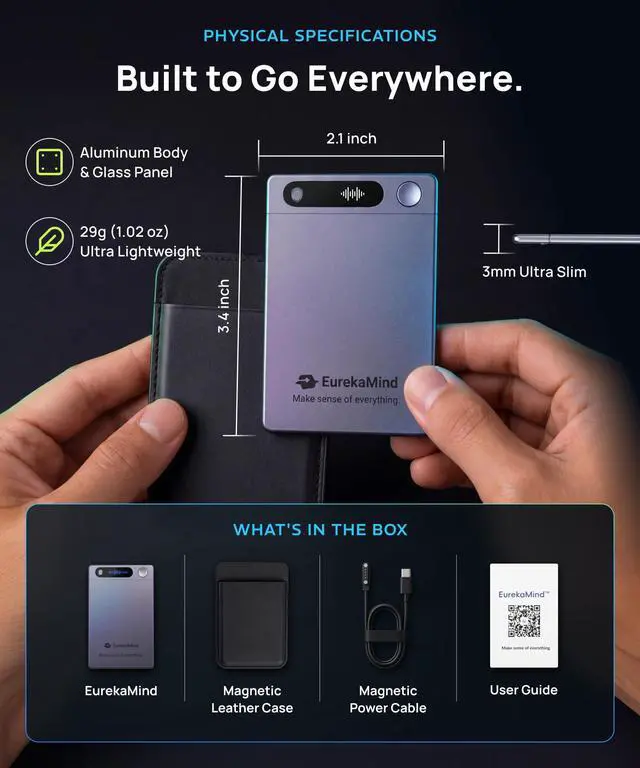 Alt view image 7 of 7 - AI Voice Recorder with Transcription, AI Summary, Speaker ID, Noise Reduction, 64GB Memory, 138 Languages, App Control, for Meetings, Calls, Lectures, Interviews, Lite