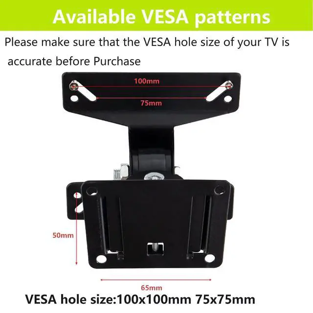 Alt view image 2 of 6 - Wall Mount TV Monitor Bracket with Tilts and Extends for Most 14-27 Inch LED LCD OLED Screens,75 100 VESA Compatible,Max 40lb Capacity (14''-24'')