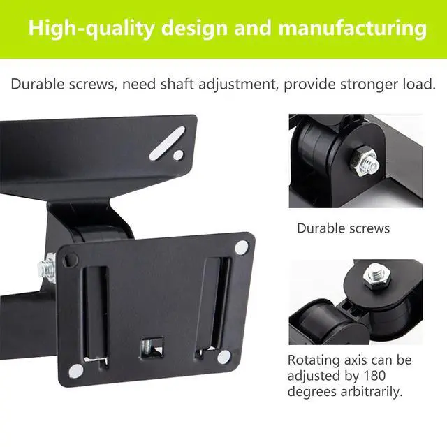 Alt view image 3 of 6 - Wall Mount TV Monitor Bracket with Tilts and Extends for Most 14-27 Inch LED LCD OLED Screens,75 100 VESA Compatible,Max 40lb Capacity (14''-24'')