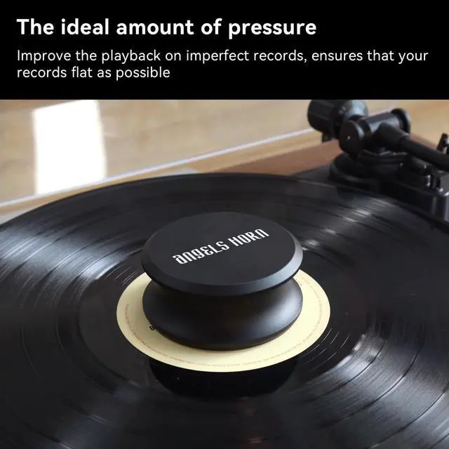 Alt view image 3 of 6 - Record Weight Stabilizer, 303g LP Turntable Vinyl Clamp | Protective Rubber Pad, Reduce Vibration & Improve Sound Quality, Universal Compatibility for Vinyl Lovers