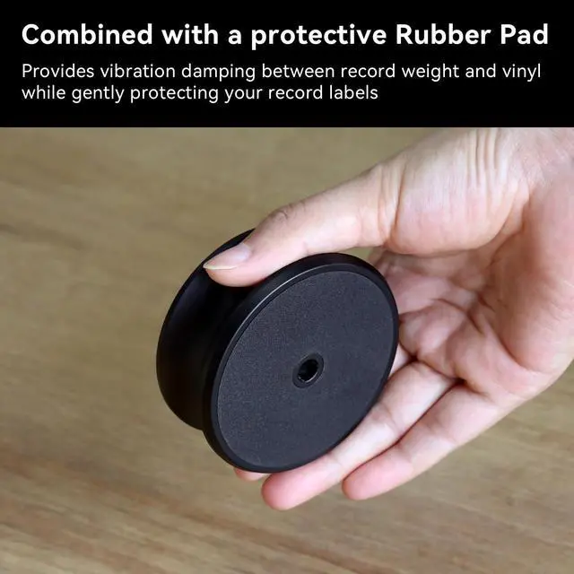 Alt view image 4 of 6 - Record Weight Stabilizer, 303g LP Turntable Vinyl Clamp | Protective Rubber Pad, Reduce Vibration & Improve Sound Quality, Universal Compatibility for Vinyl Lovers