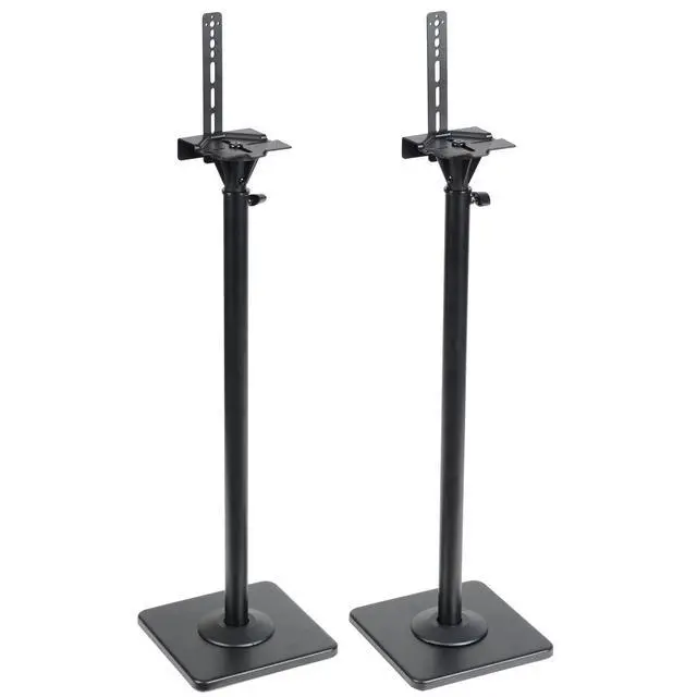 Alt view image 2 of 7 - One Pair Height Adjustable Speaker Stands Mount Floor Stands Surround Sound Satellite Small Bookshelf Speakers Stand MS08B DA8