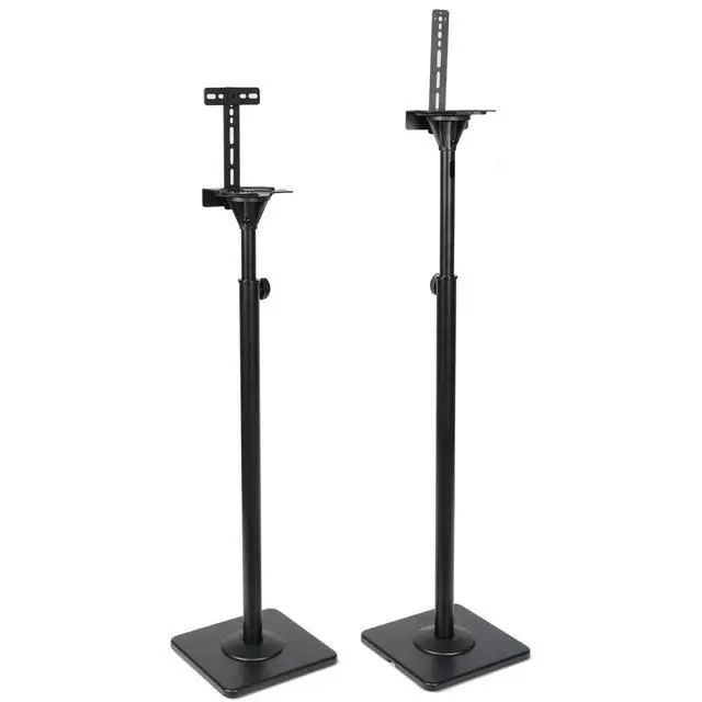 Alt view image 7 of 7 - One Pair Height Adjustable Speaker Stands Mount Floor Stands Surround Sound Satellite Small Bookshelf Speakers Stand MS08B DA8
