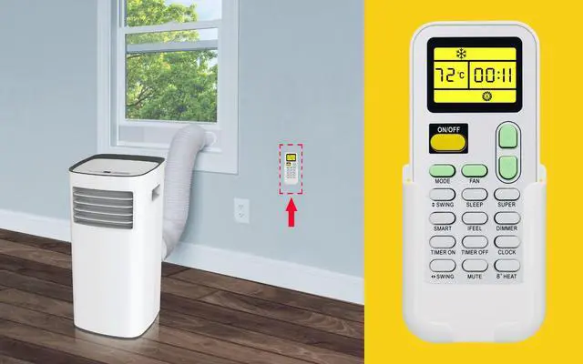 Alt view image 6 of 7 - Replacement Remote Control for Hisense Portable Air Conditioner DG11J1-98, AP-10CR1SEPS, with Backlit, Wall Mounting Bracket
